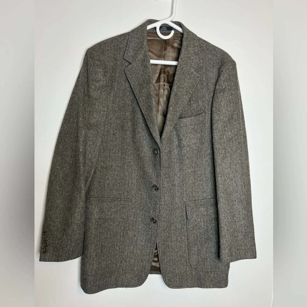 J.Crew Wool Blazer Men’s 39R  Tweed / Herringbone Sports Coat Jacket In Brown