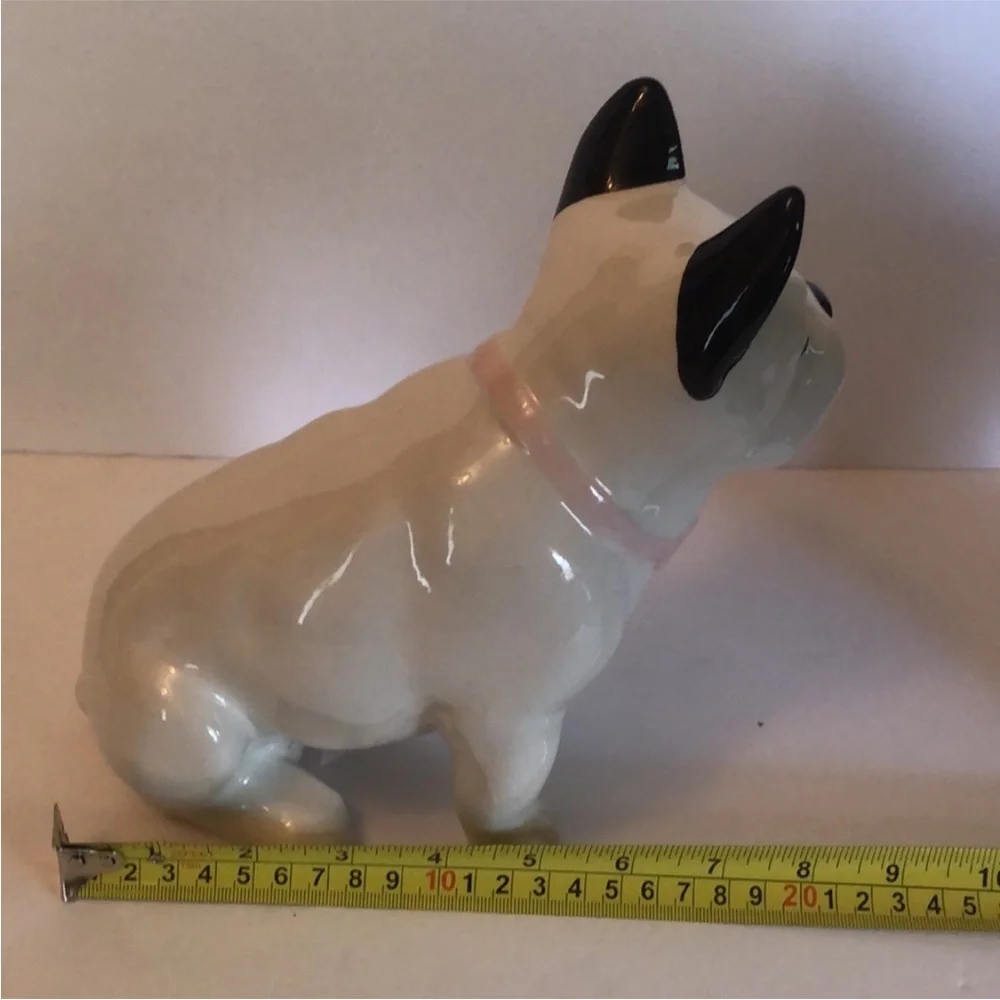 Ceramic Dog Figurine - Black and White