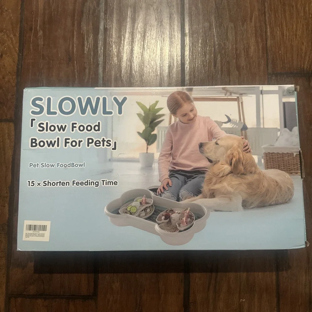 Pet Slow Eating Dish Bowl Dog Anti Choke Puppy Bone Multifunction Puzzle Rotate