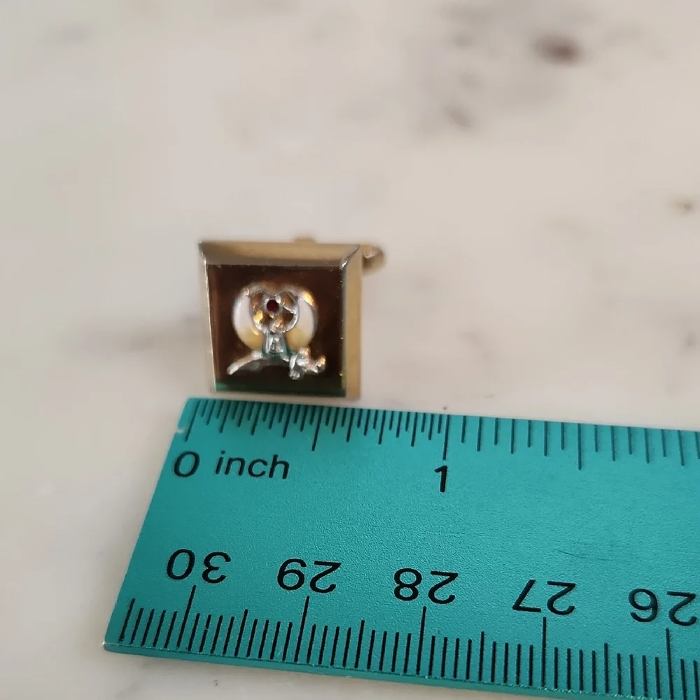 Hadley 12K GF Shriner Square Cufflinks Design Vintage