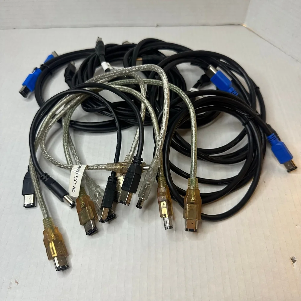 Lot of 11 FireWire 400 Cables (Various Lengths)