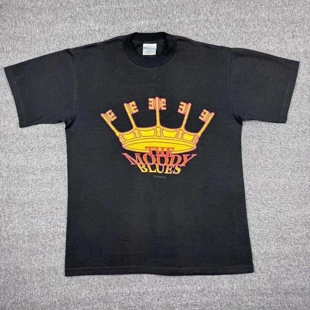 Vintage The Moody Blues T-Shirt Men's Large‎ Black Tour Of The Kingdom Rock 90s