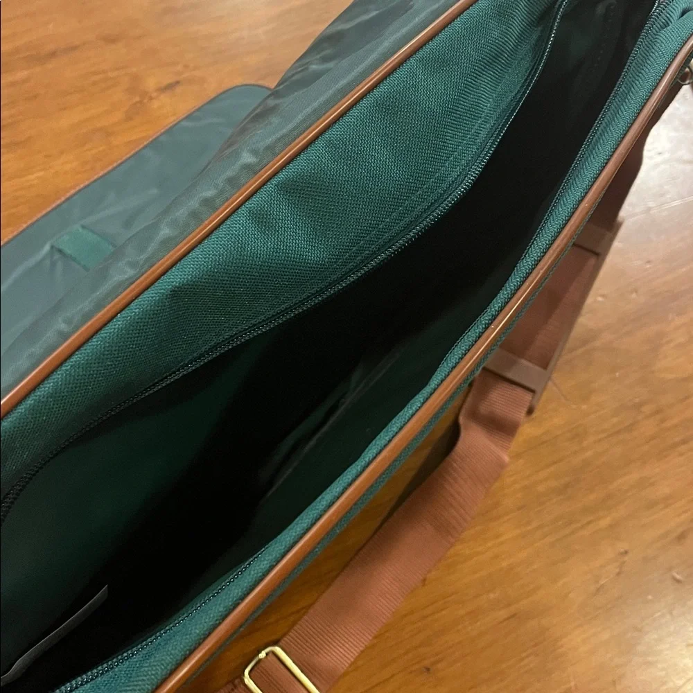 Polo Ralph Lauren Messenger Bag Travel Luggage Vintage green brown