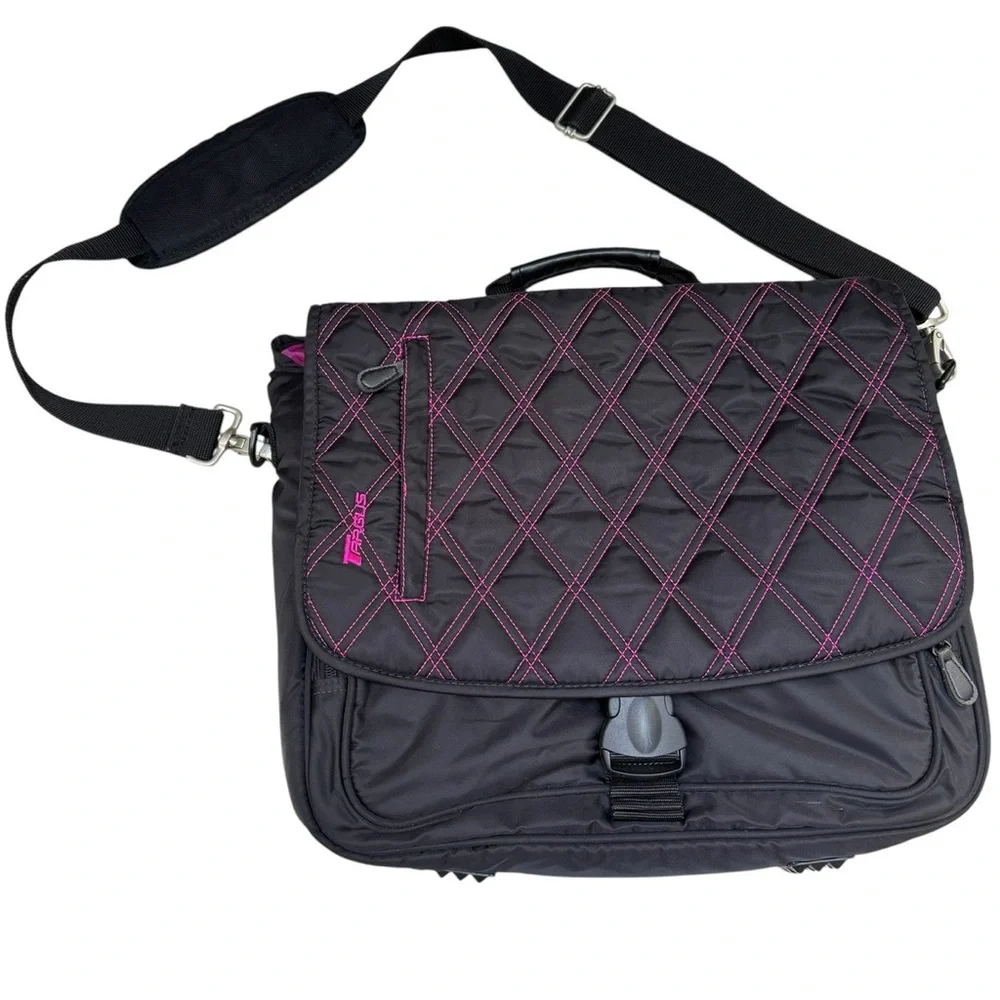 Targus Laptop Messenger Quilted Padded Adjustable Strap 7 Pockets Bag