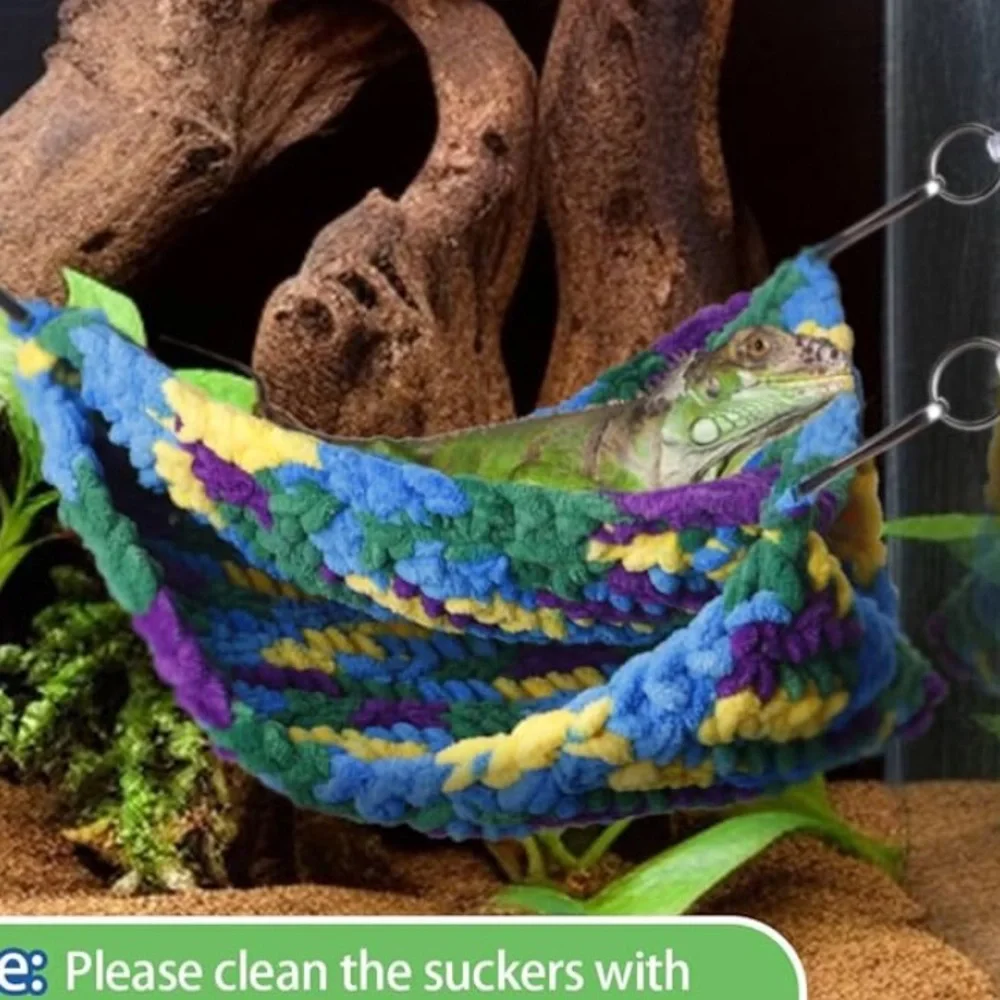 Reptile Double Hammock Lounger swing hanging Bearded Dragon Gecko Chameleon
