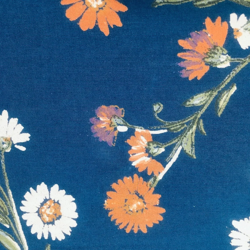 new Wild Sage™ Maeve Floral 72x98 Extra Long Cotton Shower Curtain in Navy Blue