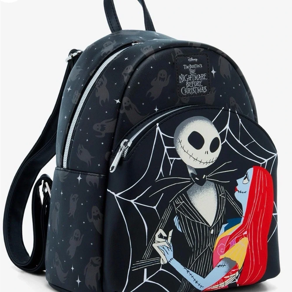 Loungefly The Nightmare Before Christmas Jack & Sally Spiderweb Mini Backpack