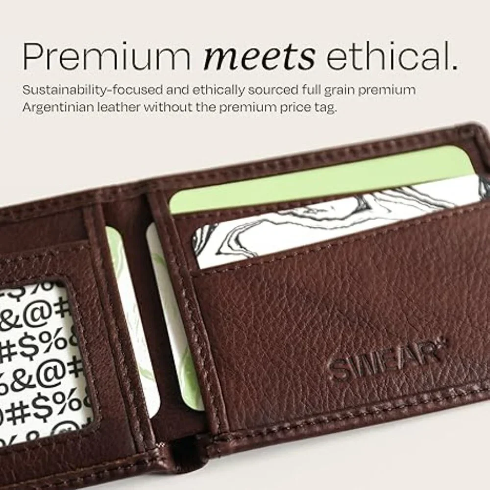 Swear Brands Leather Minimalist Slim Wallet for Men