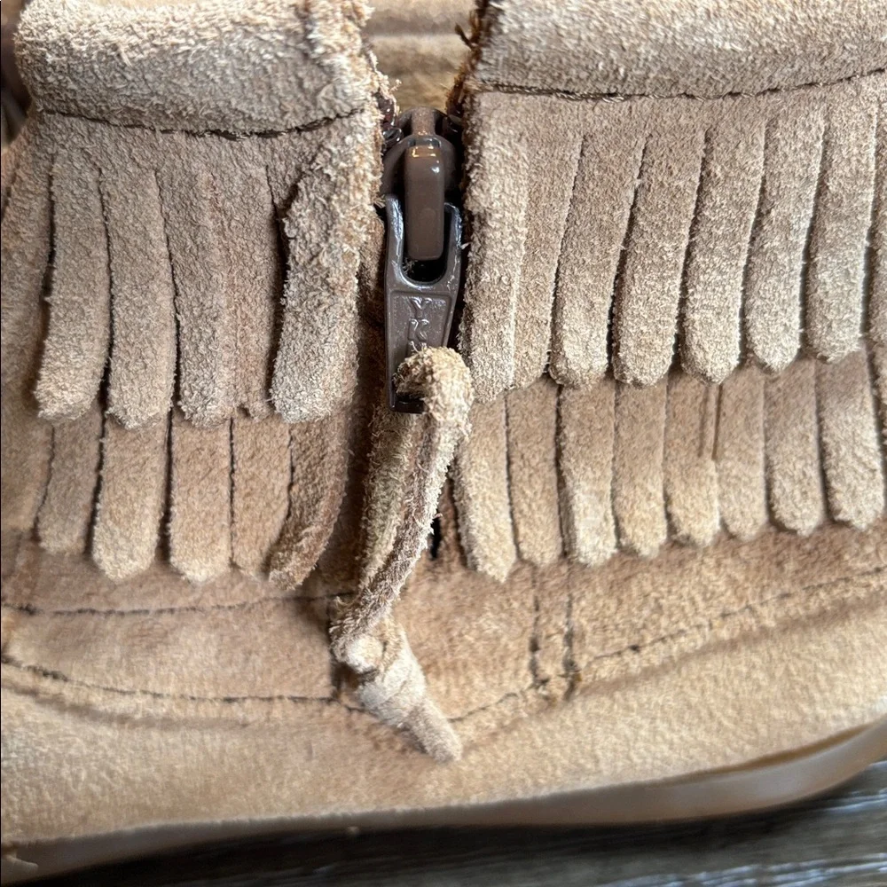 Minnetonka Tan Suede Moccasins