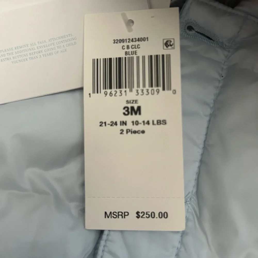 Ralph Lauren Light Blue baby down puffer