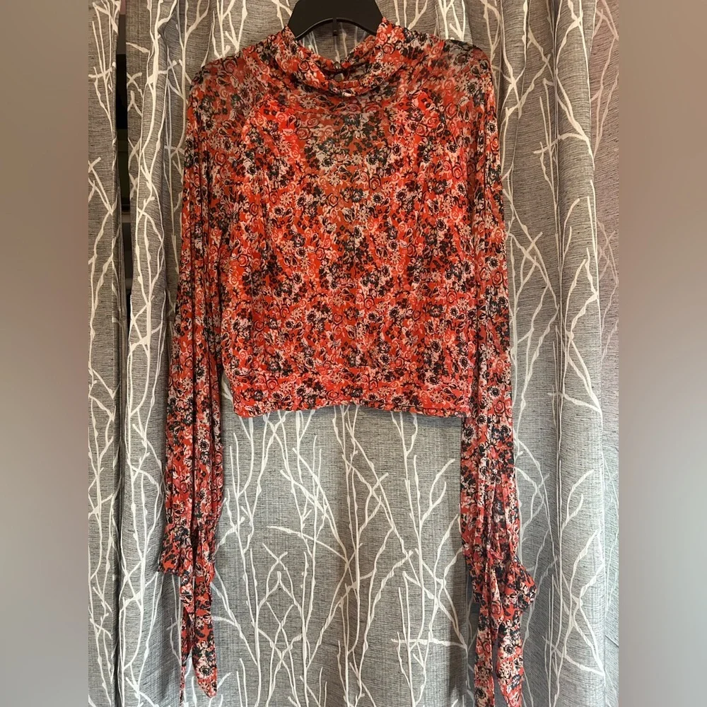 Free People Floral Orange Women's Top size Large​