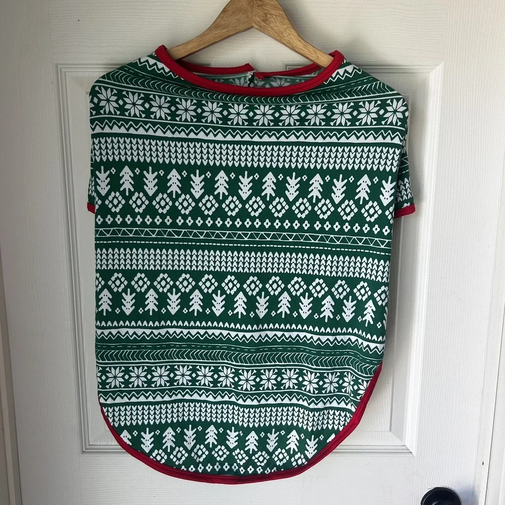 Christmas Holiday Pet Costume‎ Pajamas Size XL Christmas Design Red Green BxN