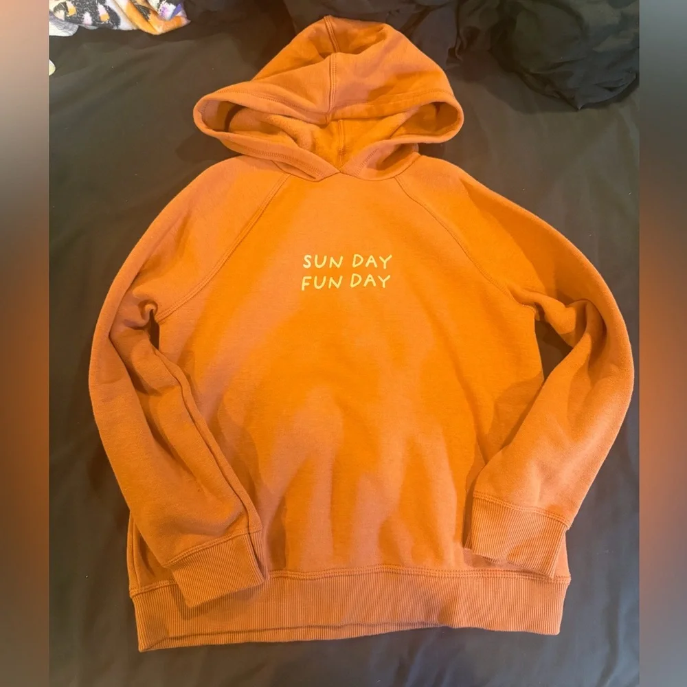 Little Co. by Lauren Conrad Orange Sunday Funday Hoodie Size 7