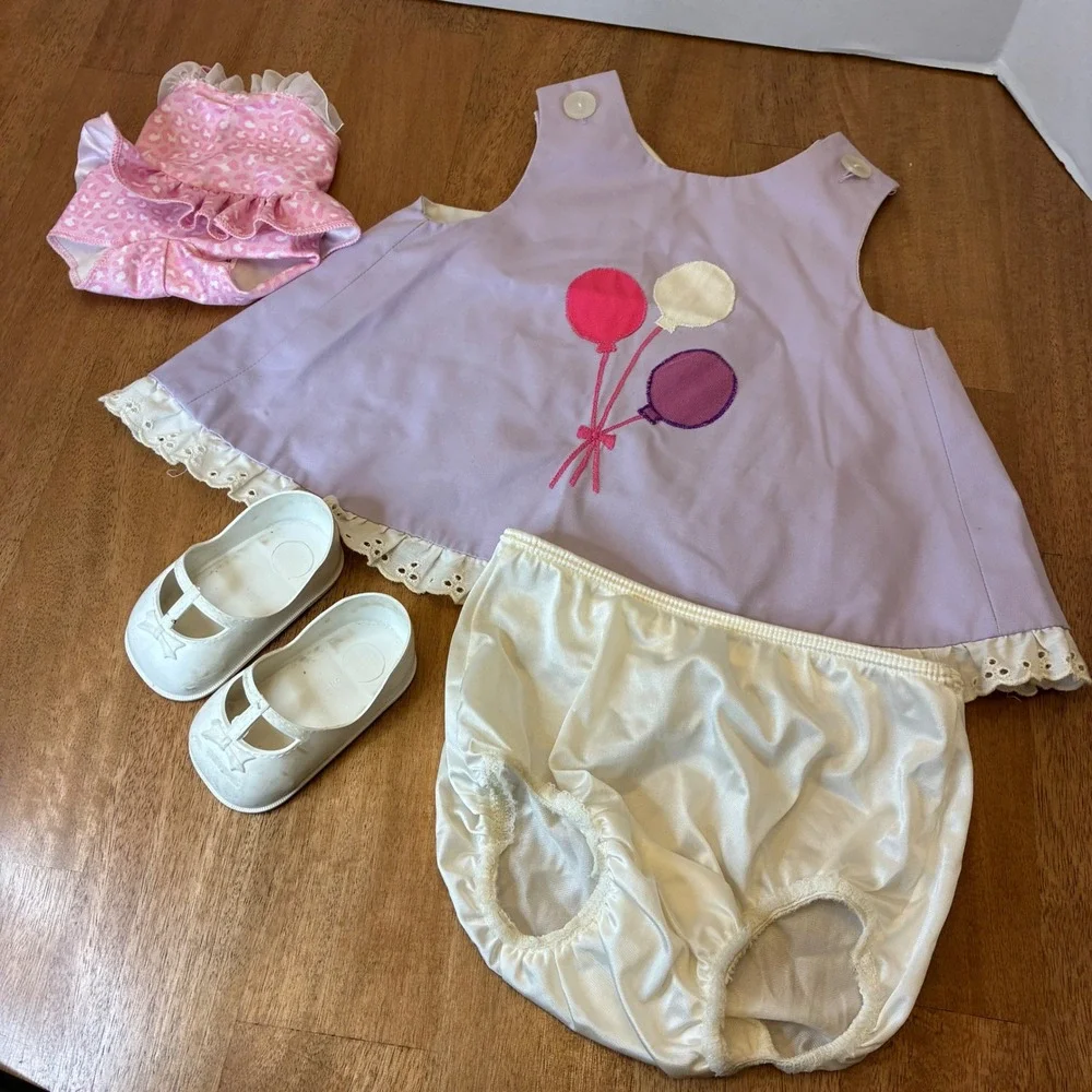 Vintage Samara 12M Doll Clothes Baby Girl Dress Swimsuit Shoes Fairy 4pc