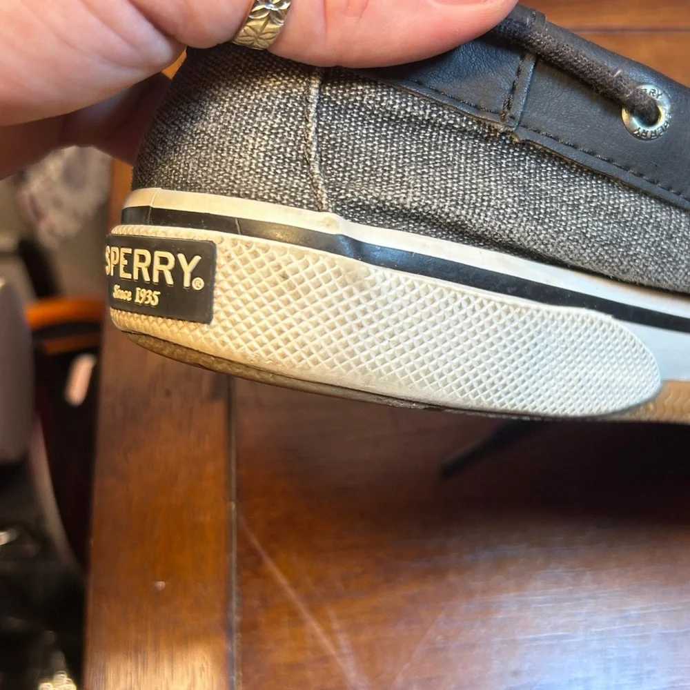 Sperry Men's Black and Gray Boat Shoes