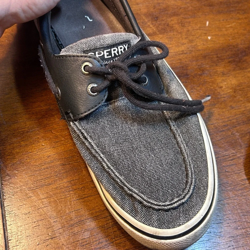 Sperry Men's Black and Gray Boat Shoes