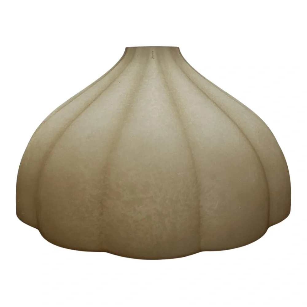 Torchiere Floor Lamp Glass Shade REPLACEMENT Amber Alabaster Fluted Clam Shape