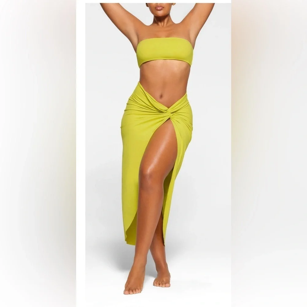 SKIMS SIGNATURE SWIM SARONG SKIRT CITRUS SIZE4X
