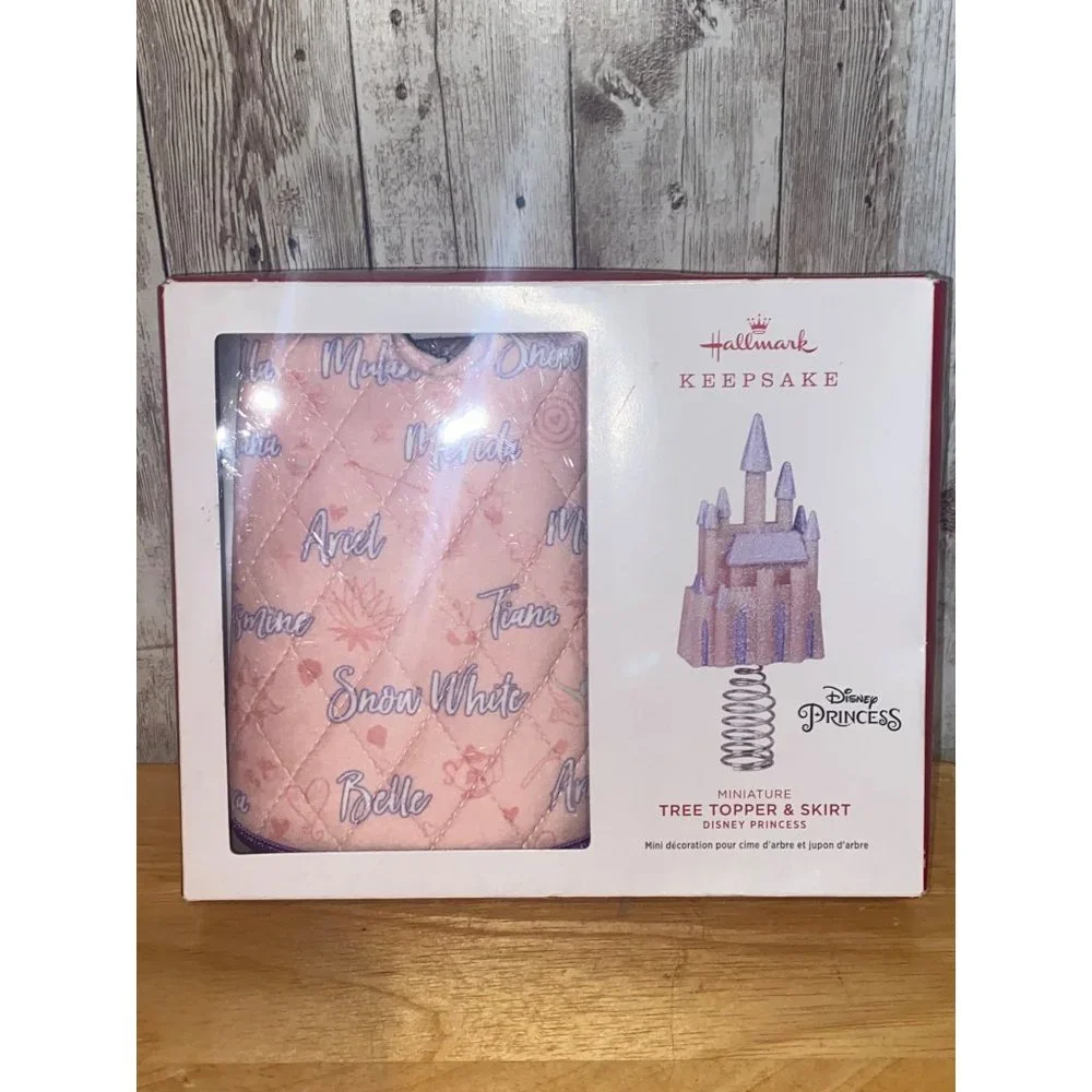 Hallmark Miniature Mini Disney Princess Tree Topper & Christmas Tree Skirt