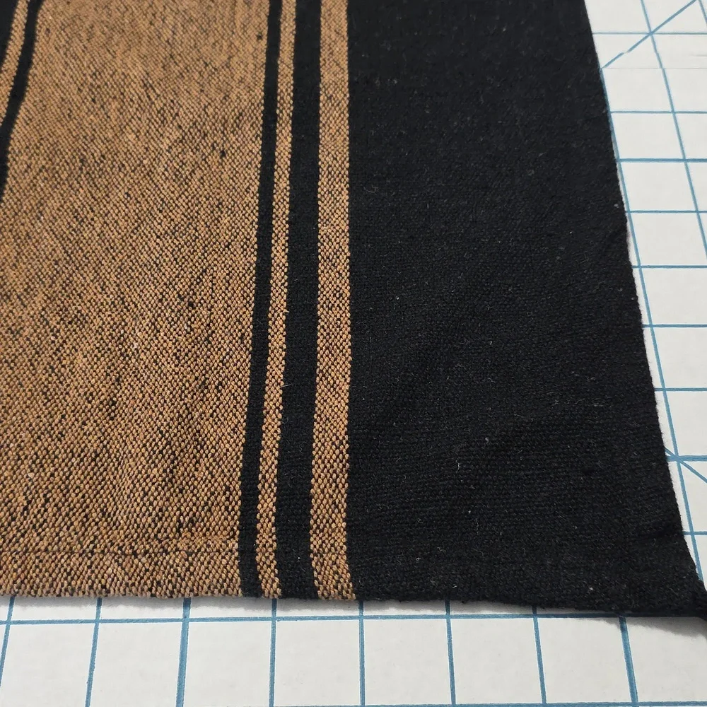 Black and Tan Table Runner, 14x28, Gently Preloved