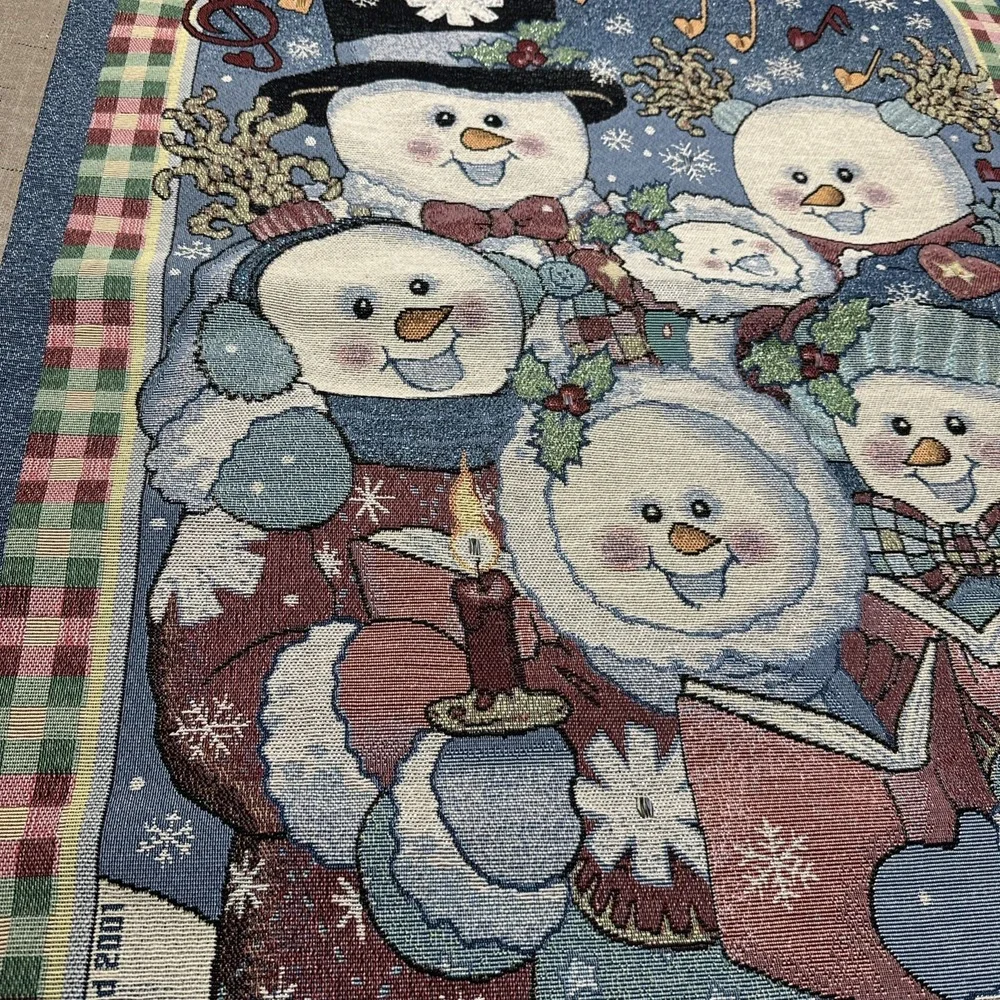 House Of Lloyd Snowmen & Dog Christmas Caroling Tapestry Wall Hanging 2011