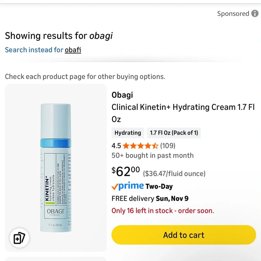 Obagi kinetin+ hydrating
