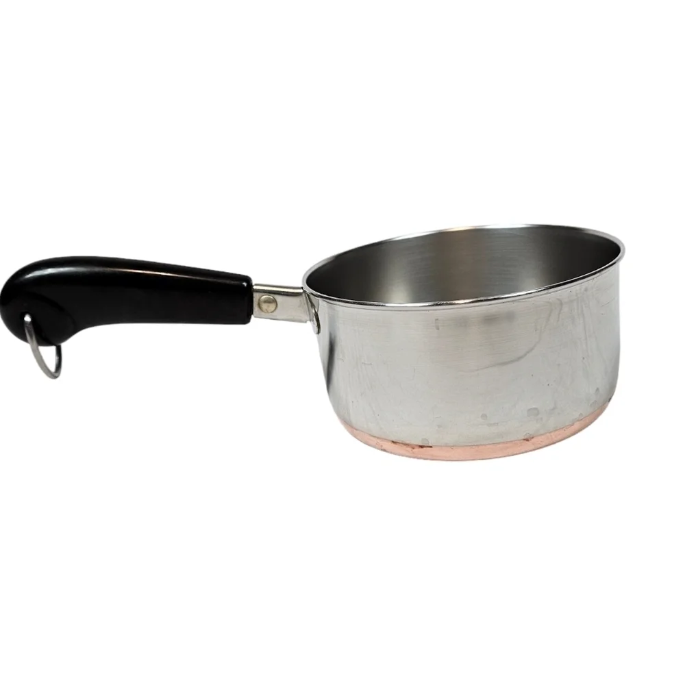 Vintage Revere‎ Ware Copper Clad Bottom Stainless Steel 1-Quart Saucepan No Lid