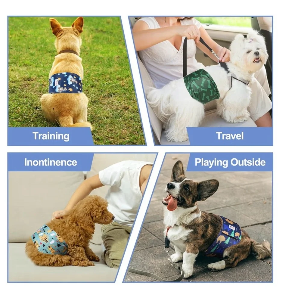 5 pk, size SM, Belly Band/diapers for male dogs for potty training/incontinence