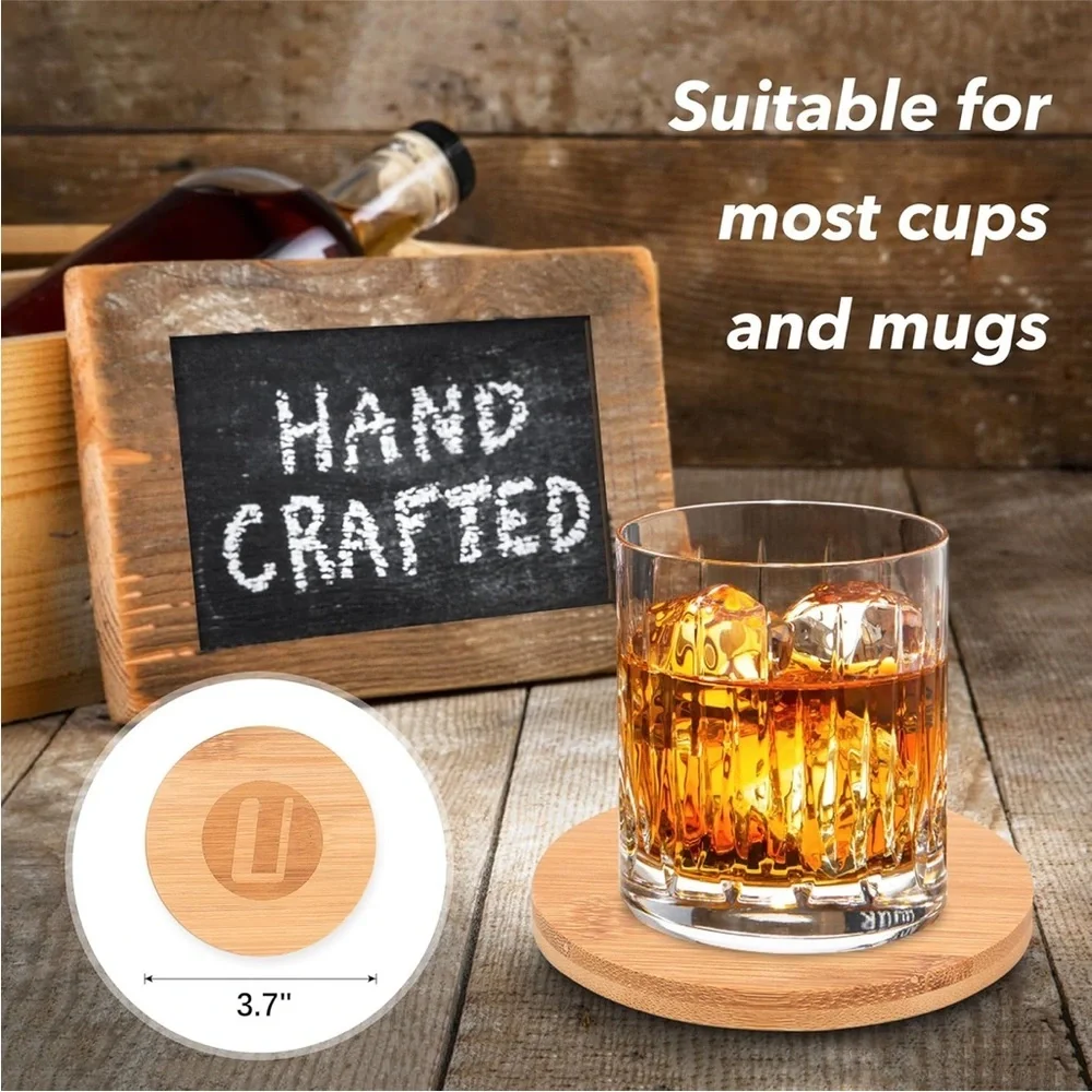 Bamboo Coaster Set with Holder