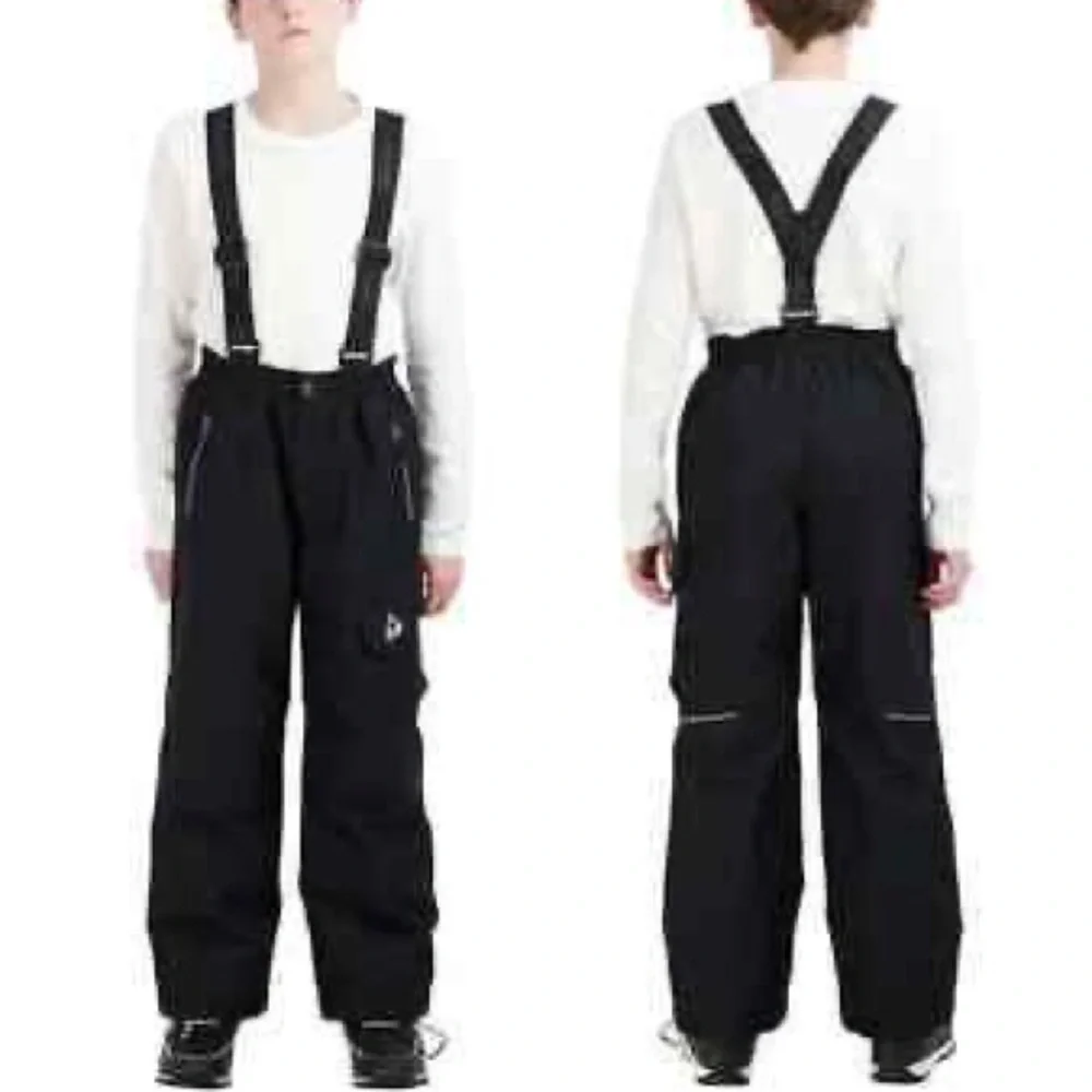 GERRY Performance Black Snow Bib Pants Removable Suspenders Youth Size M 10/12