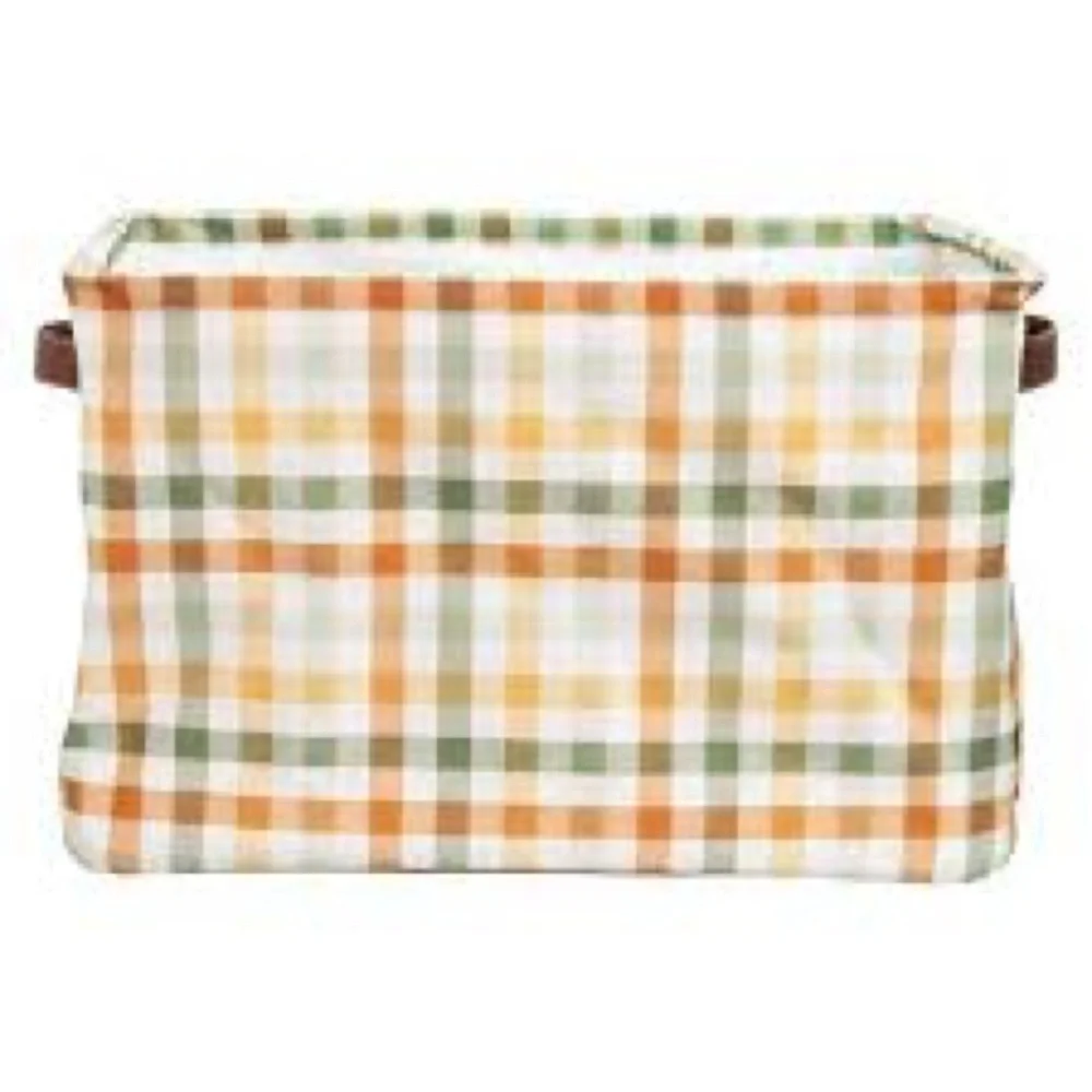 New with tags Fall Collapsible Storage Basket, Plaid 15 x 11 x 9.5