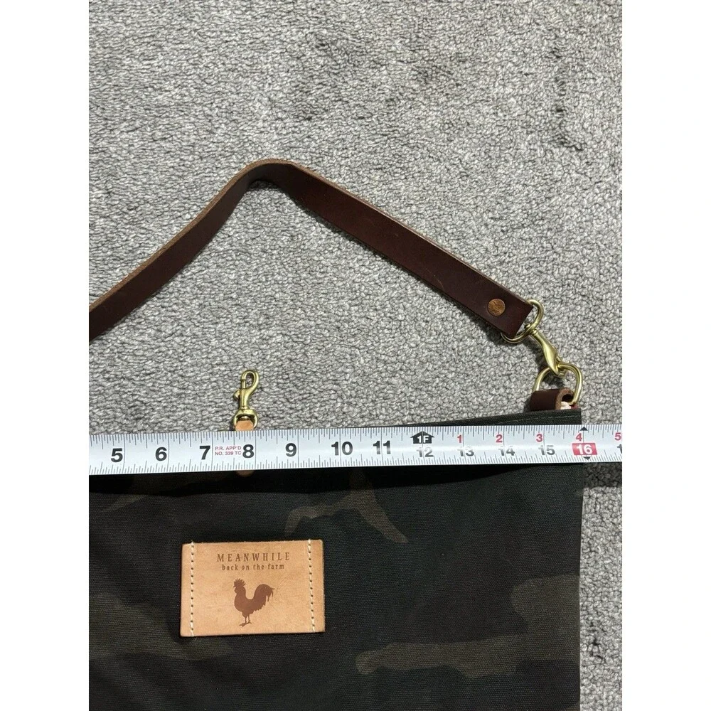 Meanwhile Back On The Farm Camo Canvas & Leather Convertible Tote Satchel Anthro
