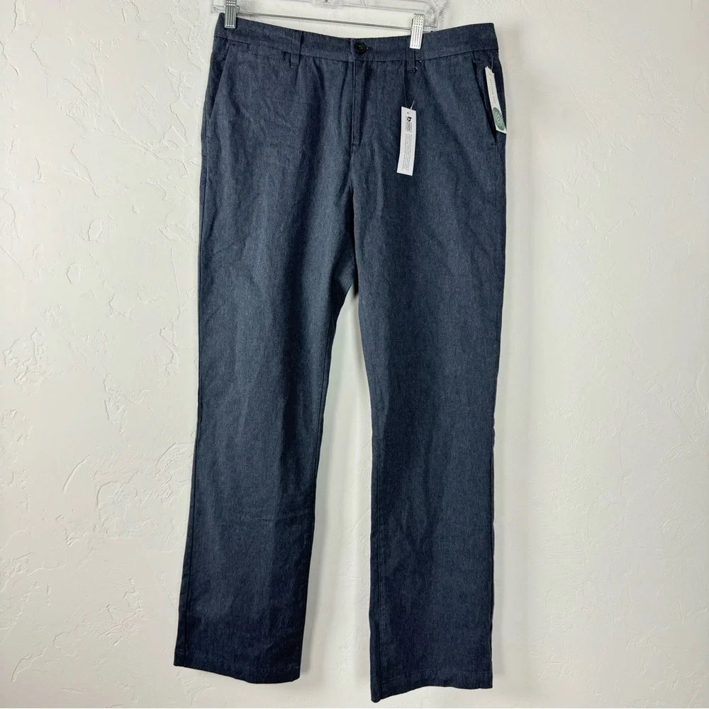 Hawker Rye Dress Pants Heather Marled Essential Wash Straight Fit‎ Chino Blue