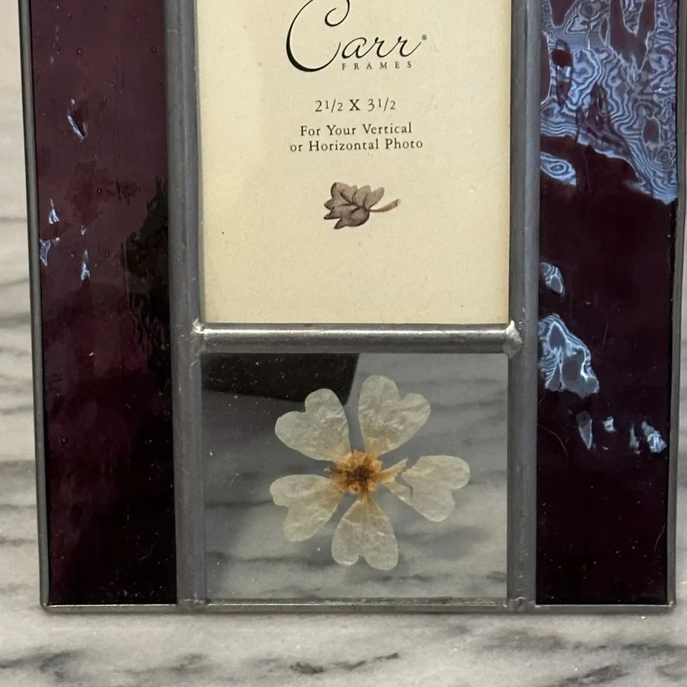 Purple and Silver Stained Glass Photo Frame