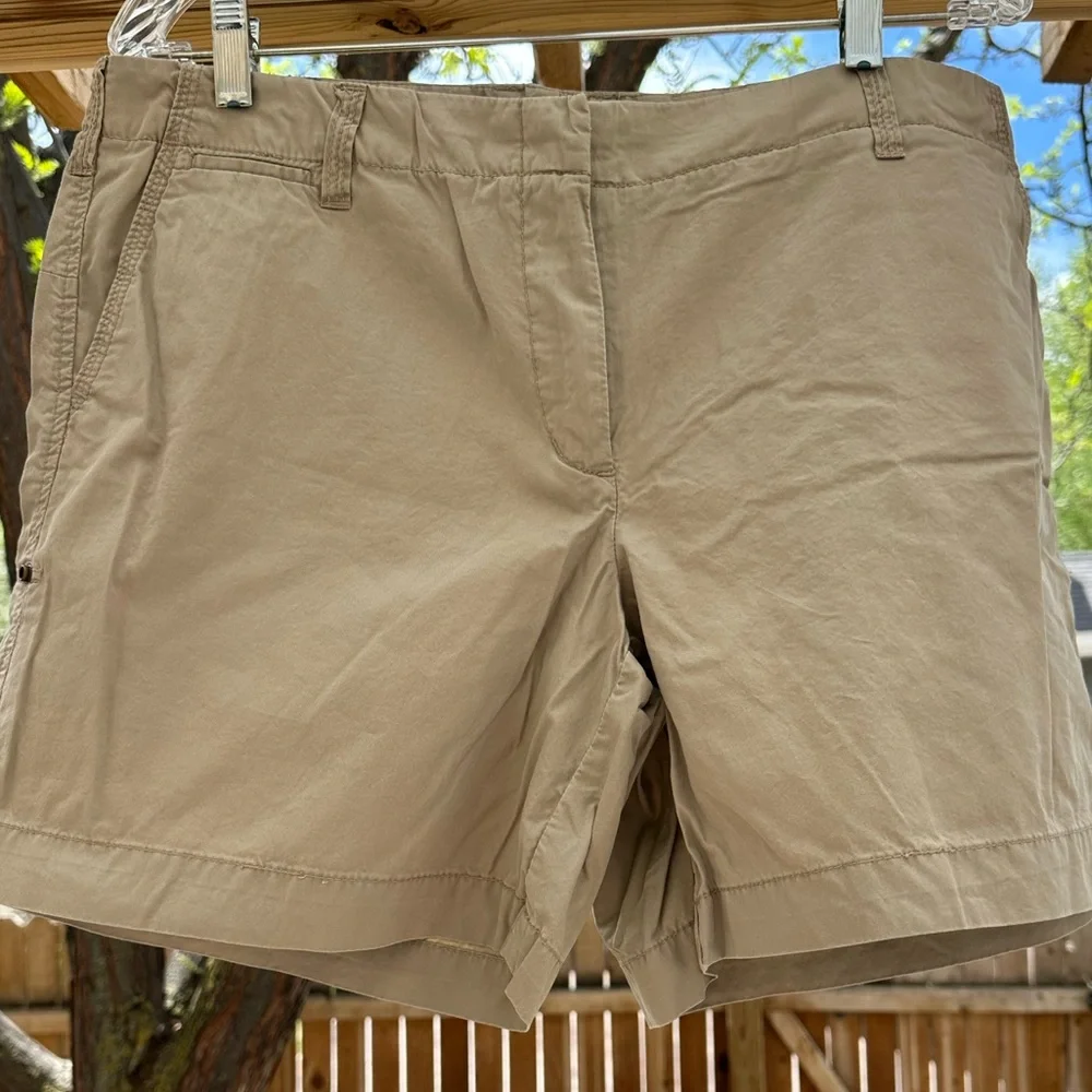 J. Crew NWOT Tan Utility Chino Classic Twill Cotton Roll Up Shorts size 12