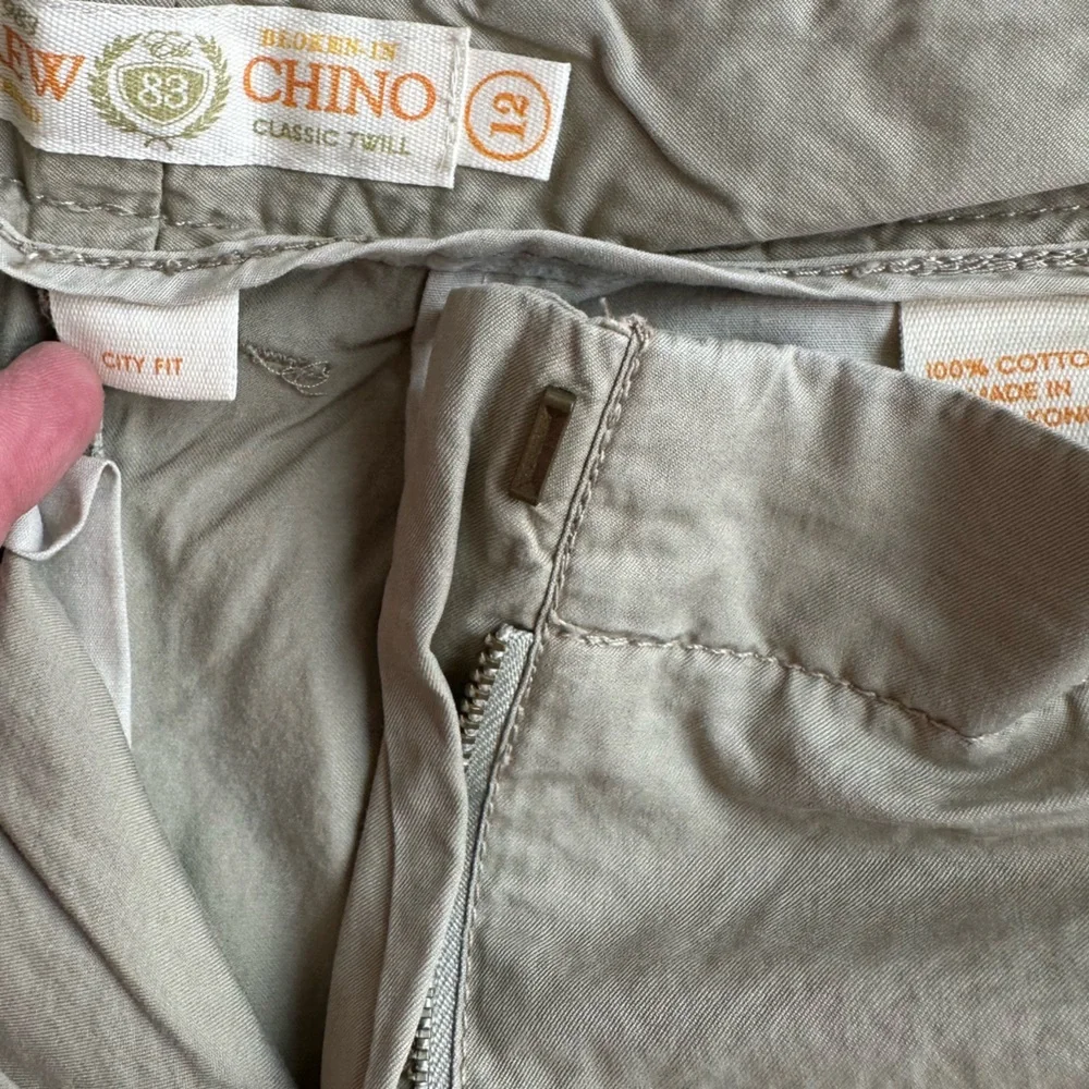 J. Crew NWOT Tan Utility Chino Classic Twill Cotton Roll Up Shorts size 12