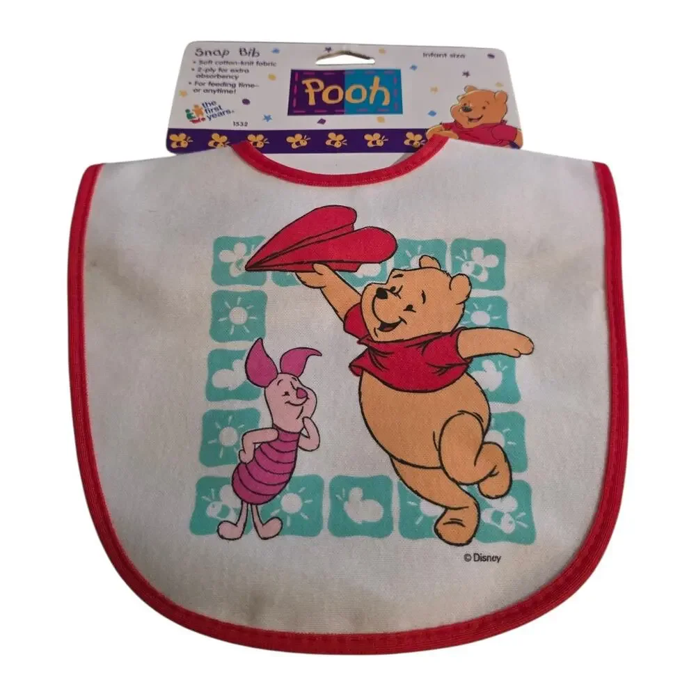 Vintage Disney Winnie the Pooh snap bib retro first years 1997 NOS