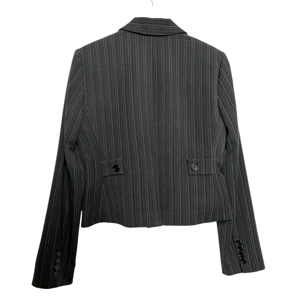 NWT BCBG Maxazria Pinstripe Women's 4 Button Blazer Mahogany Size Medium