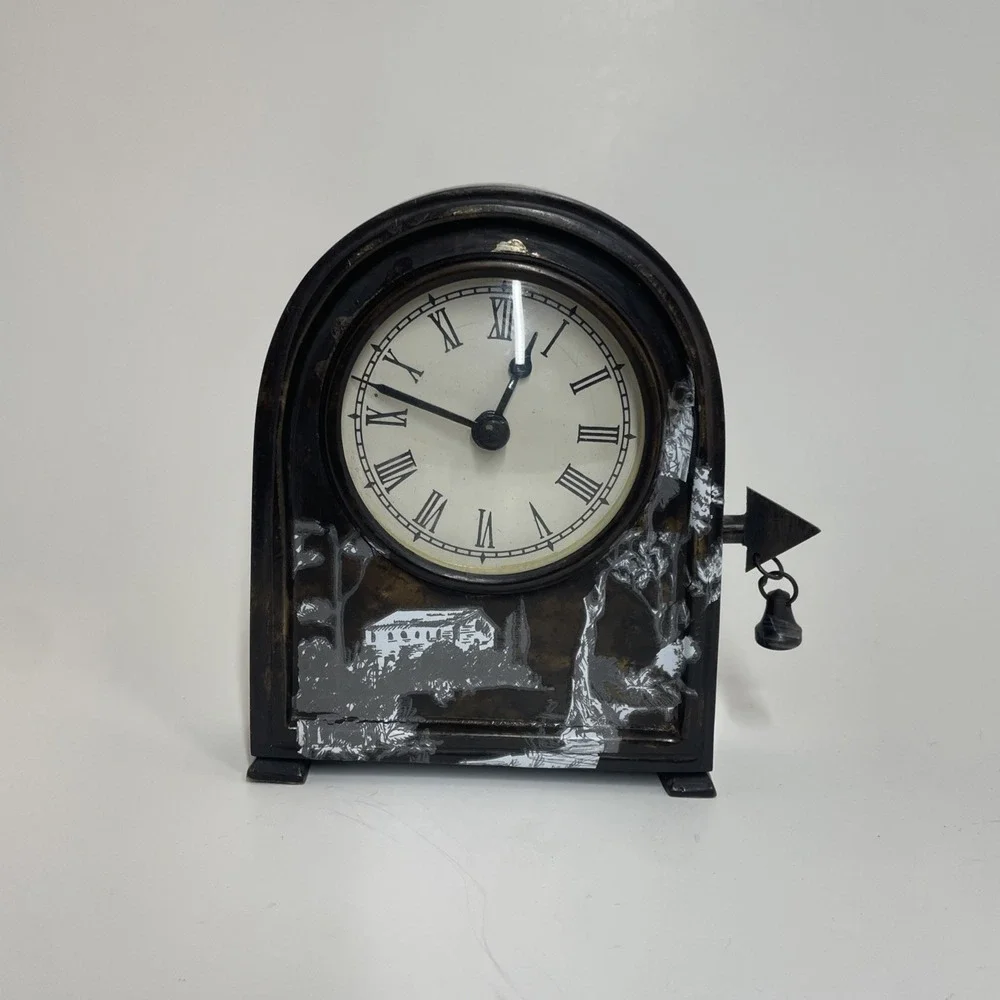 Prestige Quartz Mantel Clock Roman Numerals Arrow Accent Bell Vintage India