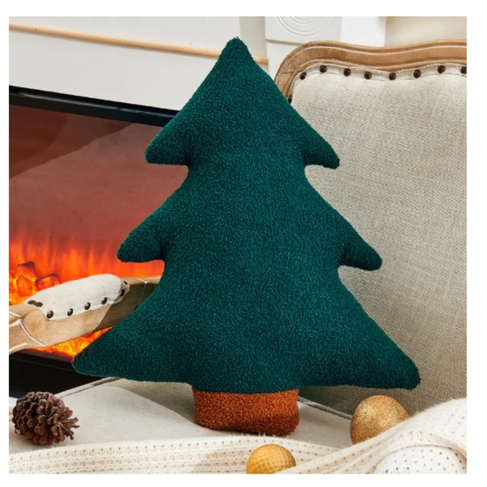 Green Christmas Tree Pillow 17.7”