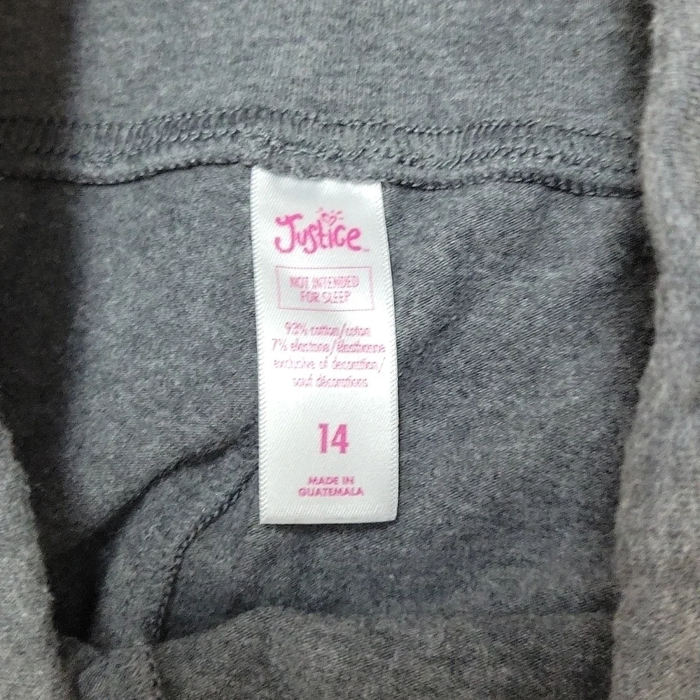 Justice girls size 14 grey leggings