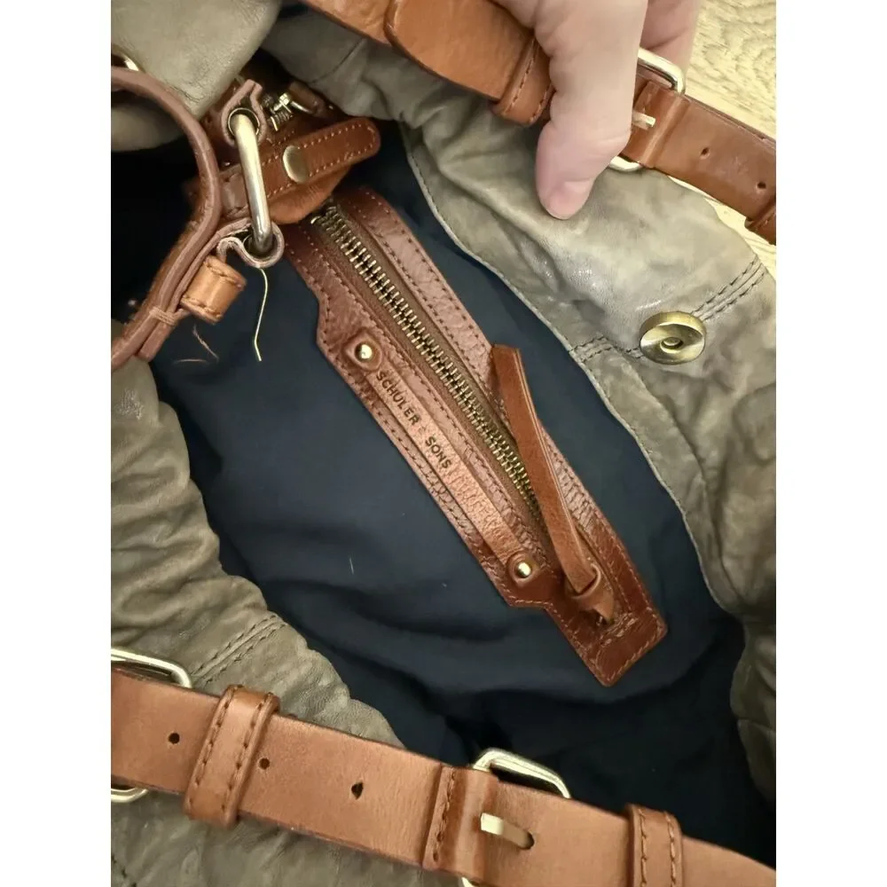 ANTHROPOLOGIE Schuler & Son Manzanilla hobo purse leather bag gray brown