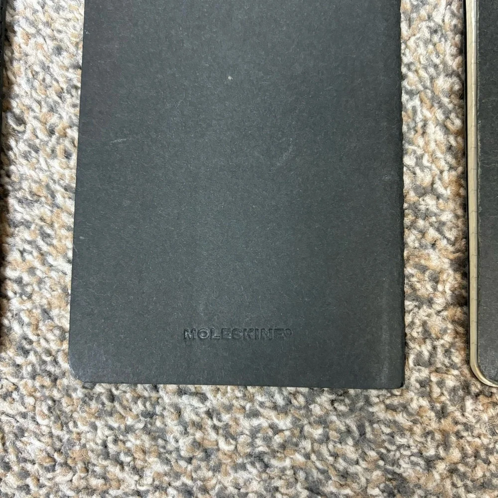 Lot of 3 small black lined moleskin 30 page notebooks