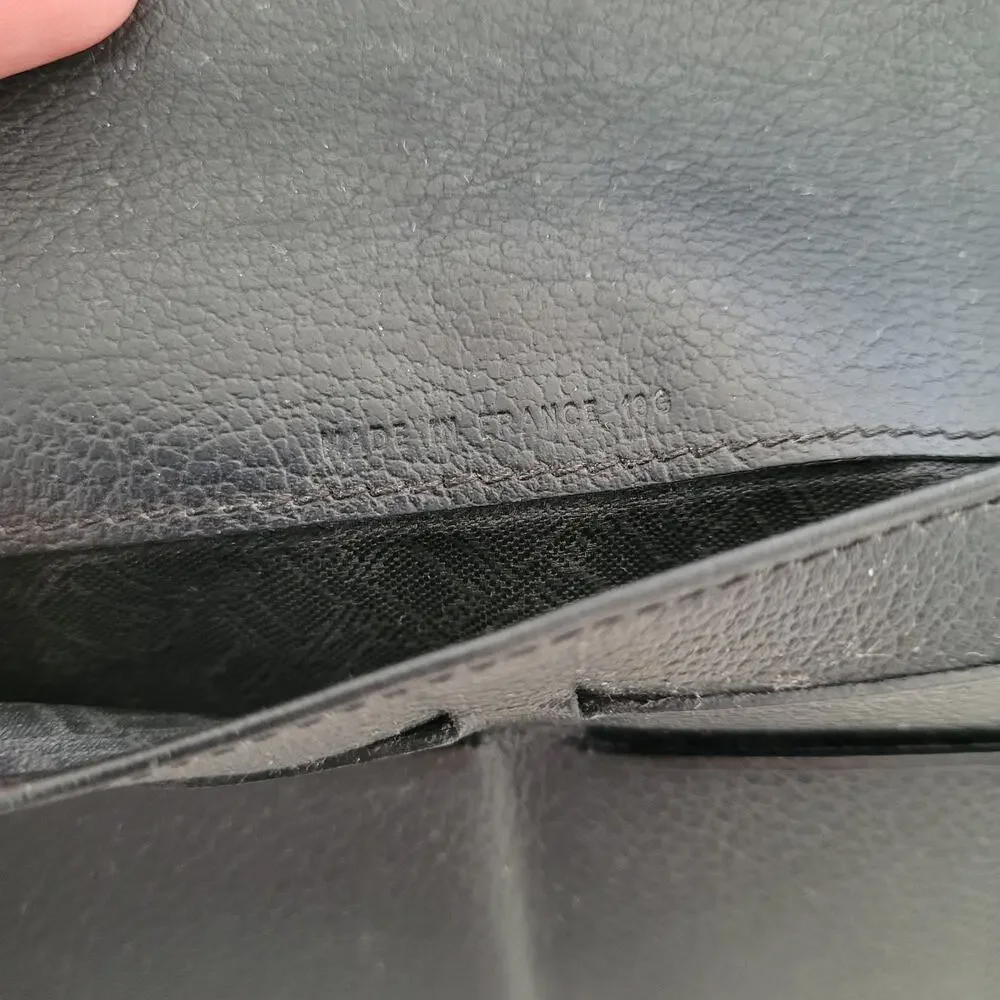Dunhill Designer Bill Card Holder Wallet Black Bifold Textured Leather Folding