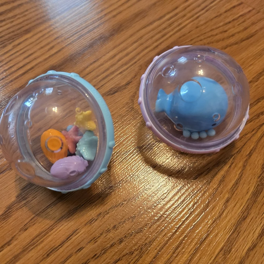 Bundle Rattle Balls 2 Pack Whale Seashells Sea Nautical Shakers Pastel Colorful