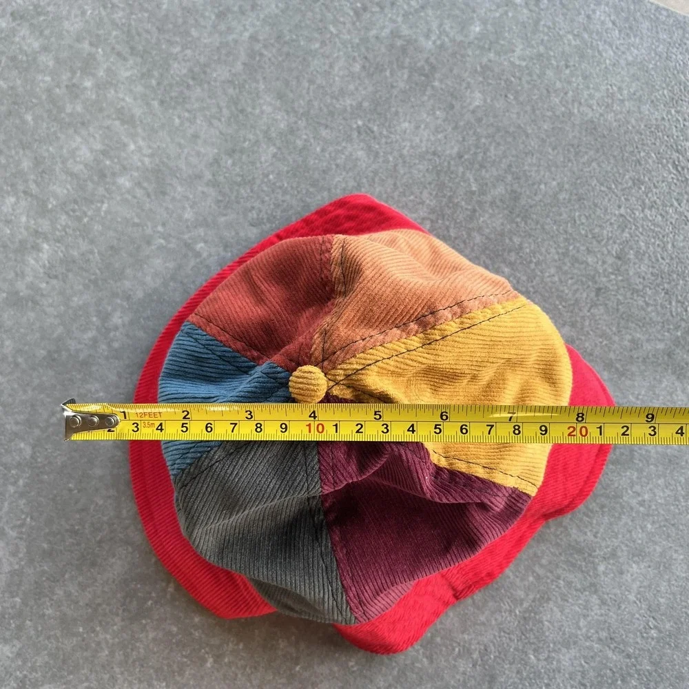 Camp High Hat Bucket Fitted One Size Multicolor Corduroy Patchwork Made USA Mens