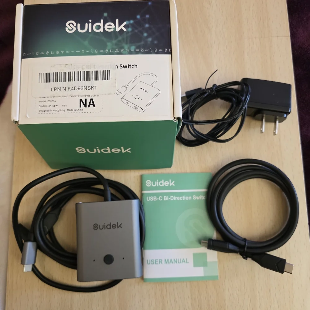 Suidek Bi-Directional USB-C Switcher, NEW