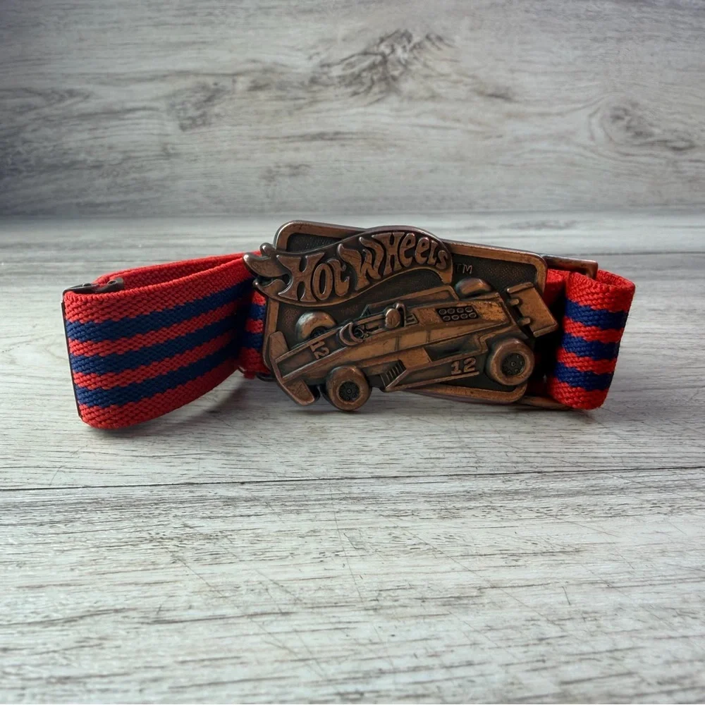 Hot Wheels Car Racing Kids Vintage Belt Buckle Mattel Collector Toy Die-Cast