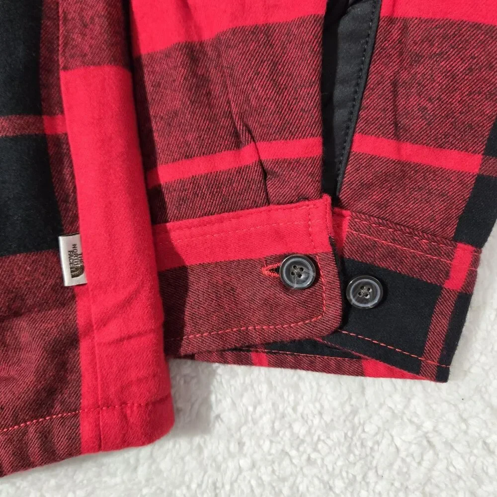 The North Face Campshire Sherpa Lined Plaid Flannel Shacket Shirt Jacket Mens XL