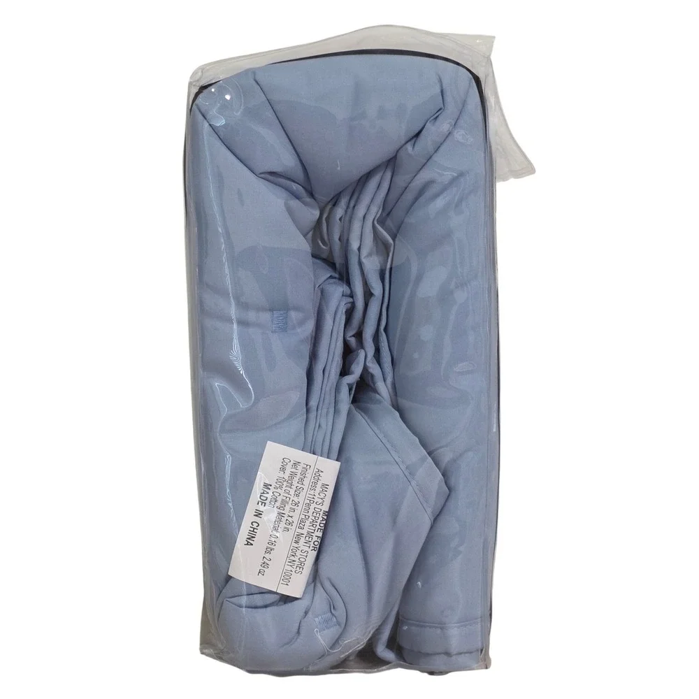 Sky Tufted 2 Euro Pillow Shams Blue 100% Cotton 26x26 New